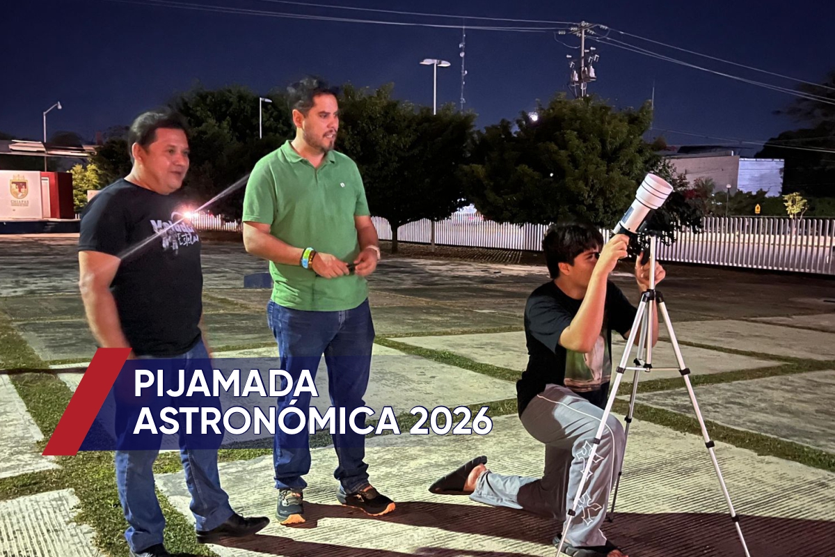 Desde el Planetario de Tapachula se realizó la Primera Pijamada Astronómica 2026.