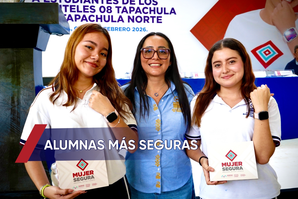 919 estudiantes de los planteles 08 Tapachula y 70 Tapachula Norte recibieron dispositivos enlazados al C5 Chiapas y con alcance de un kilómetro.
