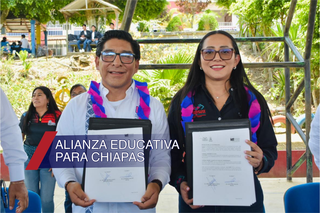 El plantel 28 Bachajón, en el municipio de Chilón, fue sede de la firma de esta alianza educativa